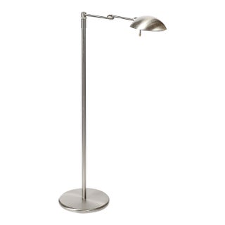 Mid-Century Modernist Adjustable Reading Lamp in Brushed Nickel For Sale