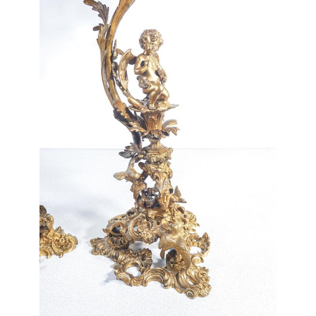 Napoleon III Gilded Bronze Candelabra, Set of 2 For Sale - Image 13 of 18