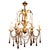 French Gilt Tolewear Chandelier with Amber Crystal Teardrops, 1910 For Sale - Image 9 of 9