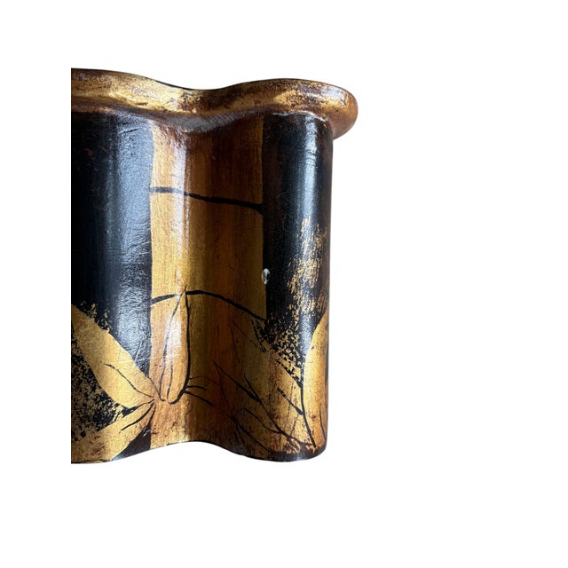 Vintage Gold and Black Chinoiserie Box With Bamboo Motif For Sale - Image 14 of 18