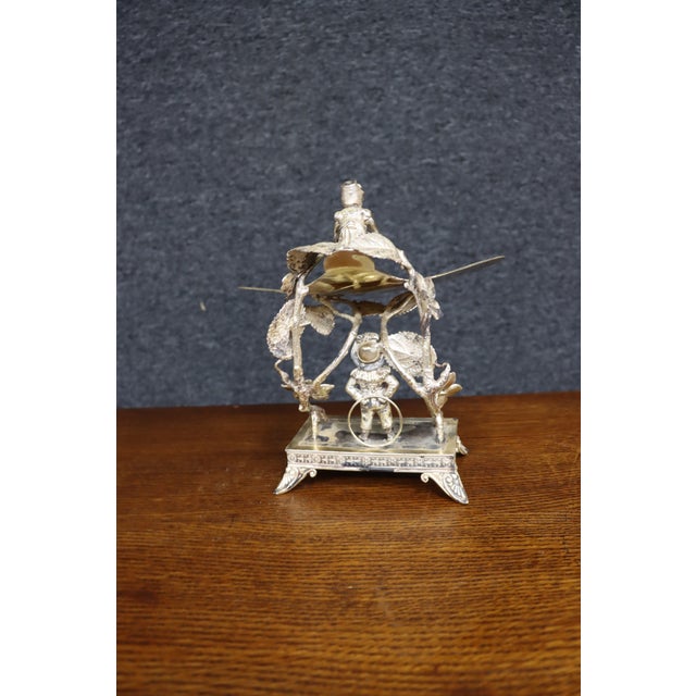 Victorian Figural Silver-Plate Tazza With Engraved Floral Tray For Sale - Image 16 of 18