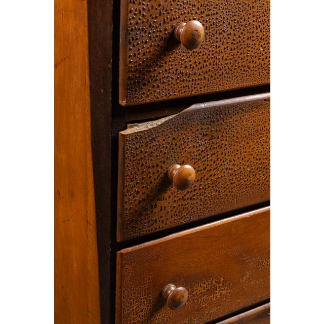 Antique Oak and Plywood Crazed Parts Cabinet For Sale - Image 10 of 13