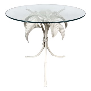 Vintage Metal Palm Tree Side Table For Sale