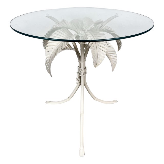 Vintage Metal Palm Tree Side Table For Sale