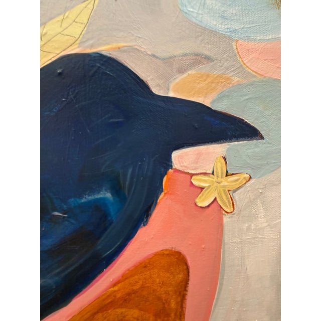 “Raven and Friends” a Fun Bird Painting by LWren Walraven For Sale - Image 13 of 16