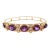 Mid-Century 13k Yellow Gold Amethyst and Diamond Hinged Bracelet For Sale