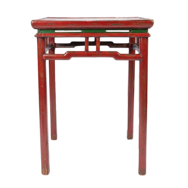Tibetan Red Lacquered Side Table (1910) For Sale - Image 9 of 13