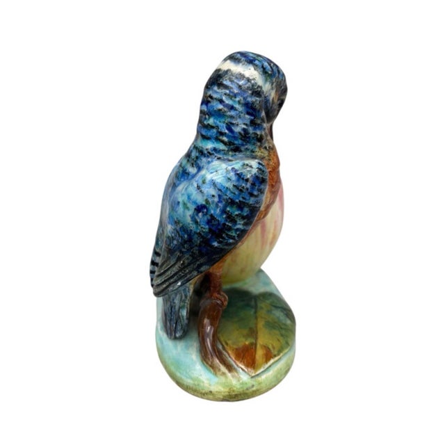 Delphin Massier French Majolica Kingfisher Vase Delphin Massier , Circa 1890 For Sale - Image 4 of 6