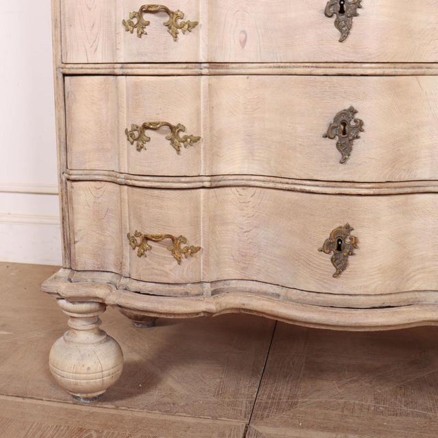Danish Serpentine Commode in Oak For Sale - Image 5 of 12