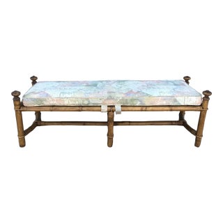 Vintage Mid Century John Wisner for Ficks Reed Bench With Cushion For Sale