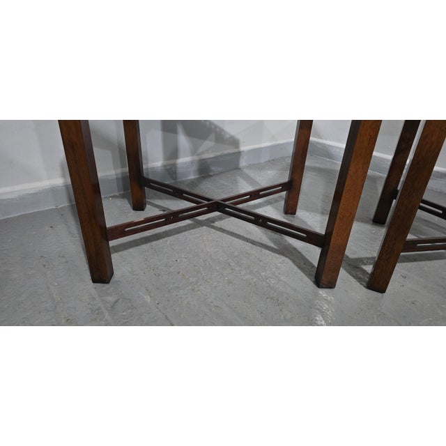 Chippendale Mahogany Side Lamp Tables, 1910, Set of 2 For Sale - Image 6 of 11