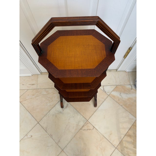 1930s 1930s Mahogany and Maple Four Tier Tea Caddy/Curio Stand For Sale - Image 5 of 8