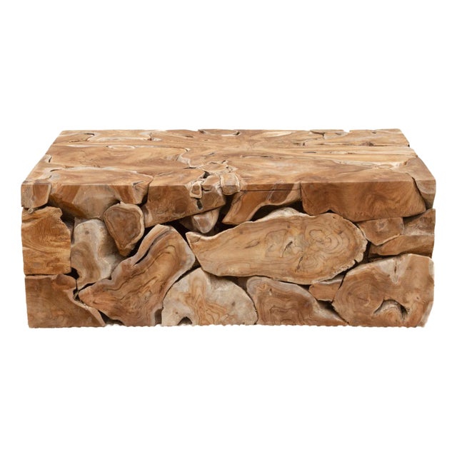 Robust Teak Mosaic Coffee Table For Sale