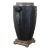Late 20th Century Black & Silver Basketweave Handled Footed Flower Urn Centerpiece Vase For Sale