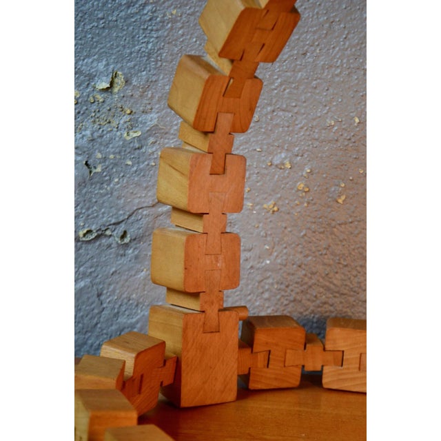 Vintage Articulated Wooden Table Lamp, 1970s For Sale - Image 3 of 12