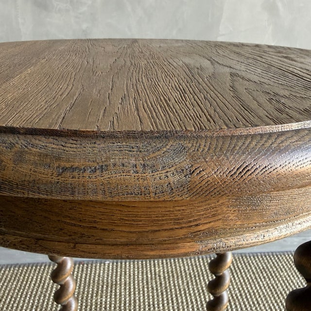 Bellows Side Table in White Oak With Barley Twist Leg Details For Sale - Image 4 of 11