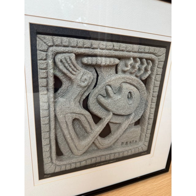 Wonderfully Weird Ralph Prata “Different Voices” Limited-Edition Cubist Concrete Wall Sculpture / Painting For Sale - Image 4 of 9