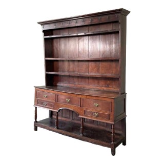 Early 19th Century English Two-Part Oak Welsh Dresser For Sale