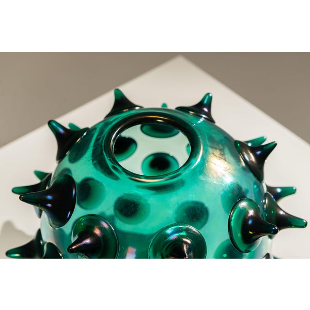 Glass Riccio Vase in Green by Gae Aulenti for Venini, Italy, 2006 For Sale - Image 7 of 15