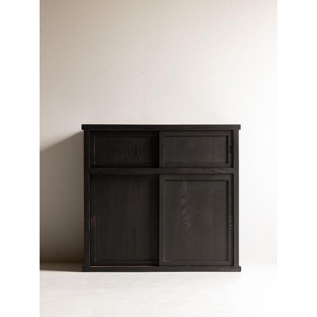 Japanese Japanese Antique Wabi Sabi Black Tansu 1860s-1900s / Chests Cabinet For Sale - Image 3 of 18