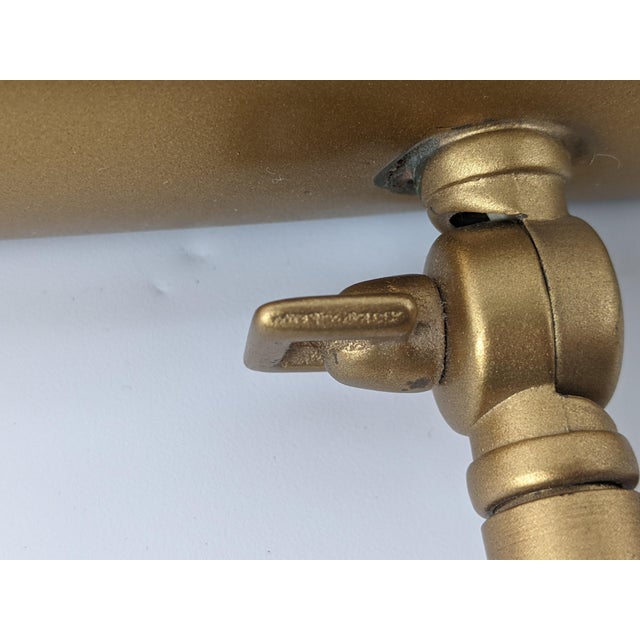Late 20th Century Vintage 14" Adjustable Brass Gallery Picture Light – Articulated Single Arm & Built-in Switch For Sale - Image 5 of 11