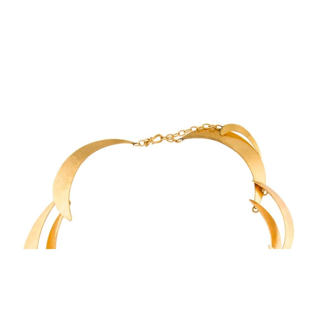 1990s Herve Van Der Straeten Choker Collar Necklace Scalloped Edges 24k Gold Plated For Sale In Los Angeles - Image 6 of 10