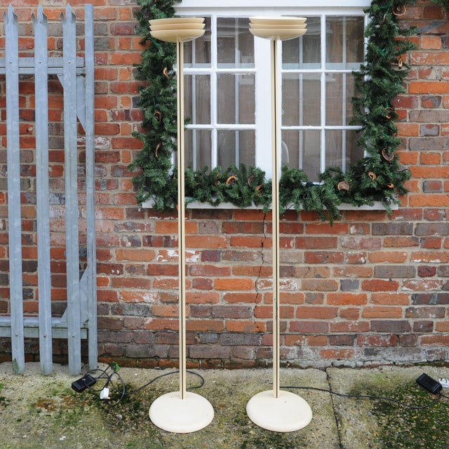 Vintage Italian Cream Model Rl 101/5 Floor Lamps from Relux, 1970s, Set of 2 For Sale - Image 14 of 16