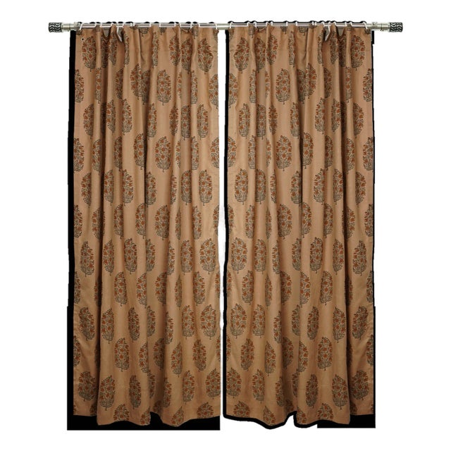 Premium Colored Linen Window Curtain Light Filtering Decorative Single Panel Size 54"x29" Inch - Virat For Sale