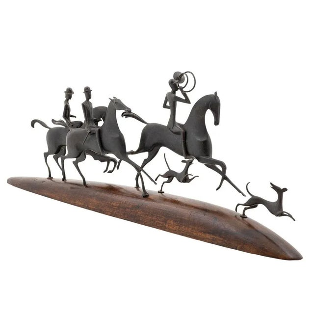 Hunting scene with three horsemen, model no. 4430, franz hagenauer, werkstatte hagenauer vienna, circa 1937, patinated...