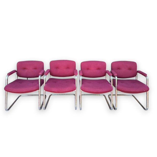 4 Mid Century Cantilevered Chairs For Sale - Image 4 of 10