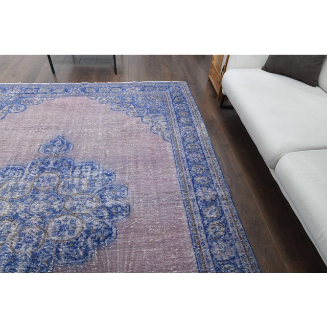 1970s Vintage Persian Handmade Wool Cotton Area Rug For Sale In San Francisco - Image 6 of 11