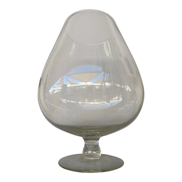 Large 1950s Air Blown Glass Snifter 18.5” Tall For Sale