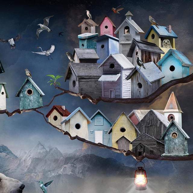 Babel presents a striking juxtaposition of nature and architecture, featuring a polar bear emerging from a surreal...