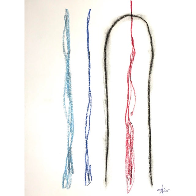 "Line and Arch Abstract" Contemporary Mixed Media Drawing by CL Auker For Sale