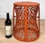 Boho Chic Vintage Boho Orange Wicker Round Plant Stand For Sale - Image 3 of 11