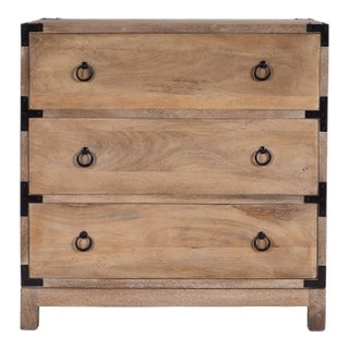 Forster Campaign 3 Drawer Dresser, Light Brown For Sale