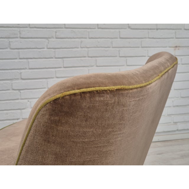 Danish 2-Seater Sofa in Velour & Beech, 1960s For Sale - Image 9 of 18