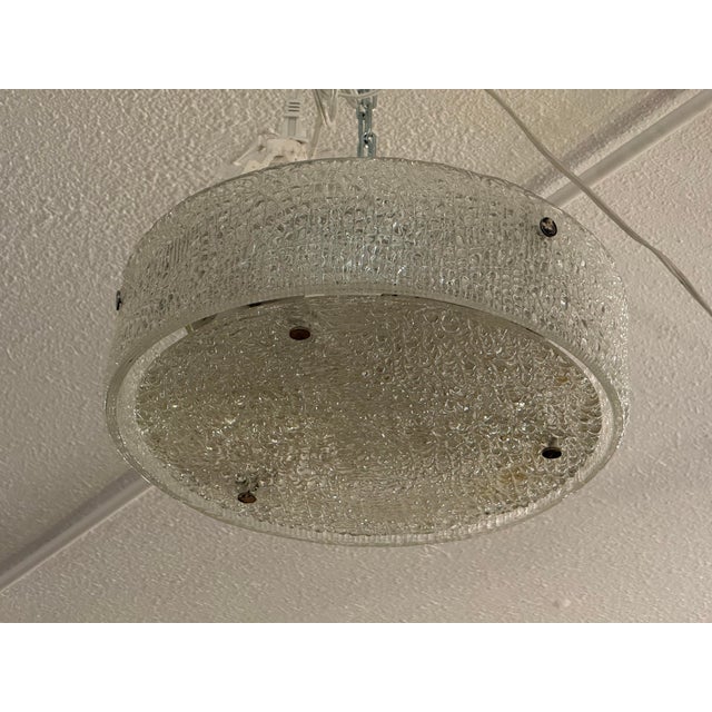 Kaiser Leuchten Ice Glass Flush Mount, Circa 1960s For Sale - Image 4 of 12