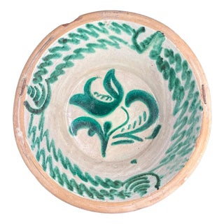 Large Granada Green Majolica Bowl For Sale