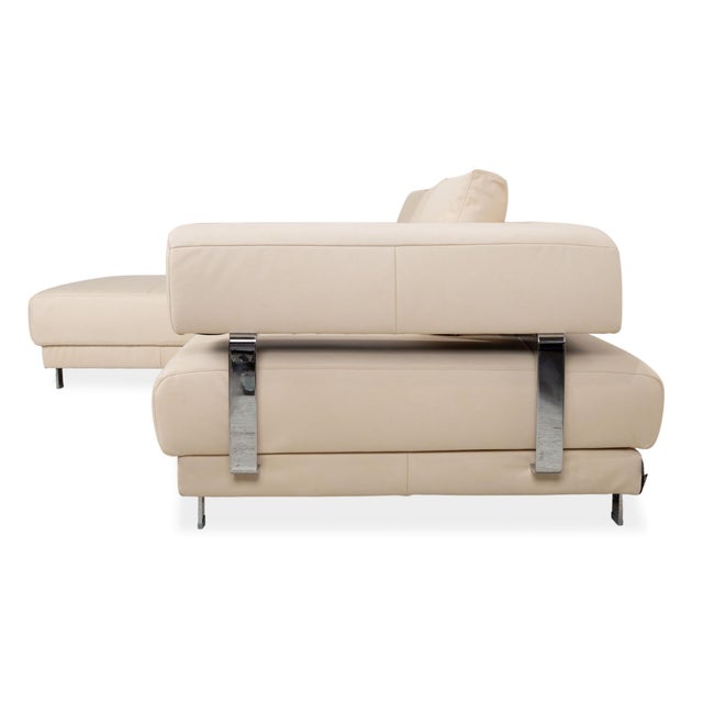 Leather Brand Face Corner Sofa in Beige with Manual Function from Ewald Schillig For Sale - Image 10 of 11