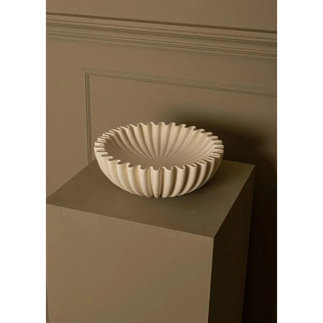 Lotuso Ecru Ceramic Decorative Bowl by Simone & Marcel Dimensions: D 31 x W 31 x H 8 cm. Materials:Ceramic.
