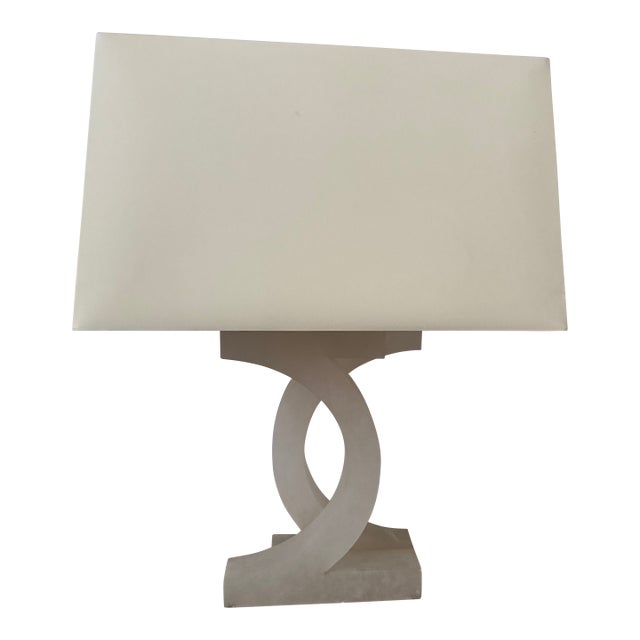 Thomas Pheasant Collection for Baker Alabaster Concentric Circle Lamp For Sale