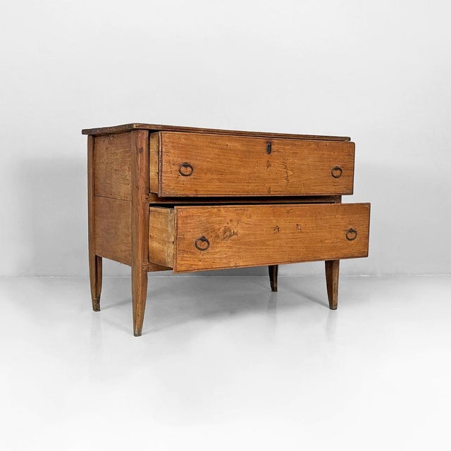 1930s Italian Wooden Chest of Drawers with Iron Handles, 1930s For Sale - Image 5 of 18