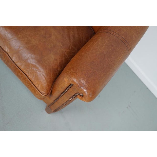 Vintage Dutch Cognac Colored Leather Club Chairs, Set of 2 For Sale - Image 5 of 18