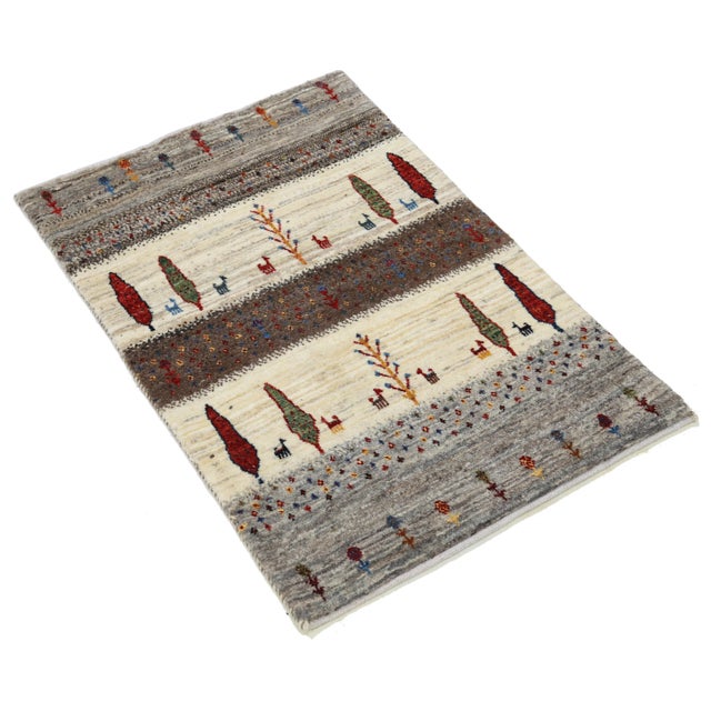 Traditional Pasargad Hand Knotted Gabbeh Rug For Sale - Image 3 of 4