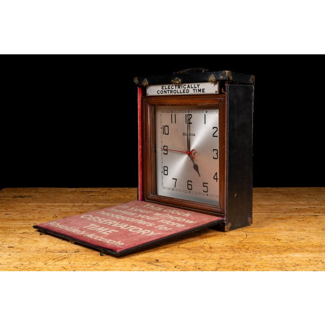 Industrial Vintage Bulova Observatory Time Clock Salesman Sample For Sale - Image 3 of 18