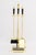 Modern Brass and Black Marble Fireplace Tool Set, comprising: shovel, poker, brush, tongs, and stand. 33" H x 9" W x 6.5"...