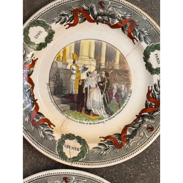Circa 1840s Creil Et Montereau Political Portrait Plates- Set of 10 For Sale - Image 6 of 9