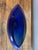 Glass Mid-Century Modern Hand-Blown Cobalt Blue Glass Flat Oval Pillow Vase For Sale - Image 7 of 8