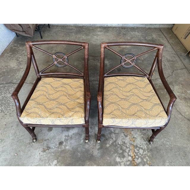 2000s Pair of McGuire Target Back Chairs For Sale - Image 12 of 12
